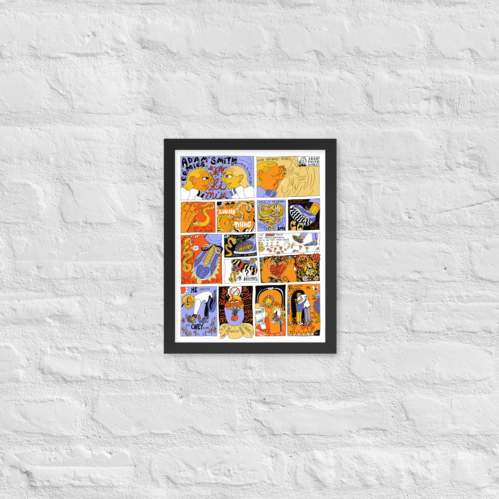 Adam Smith Loveliness Comic Framed Poster